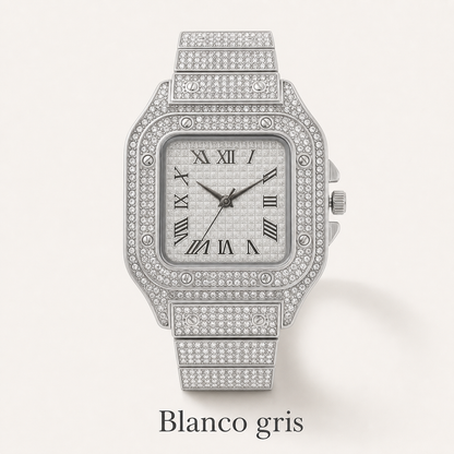 Reloj cuadrado en acabado Blanco gris
