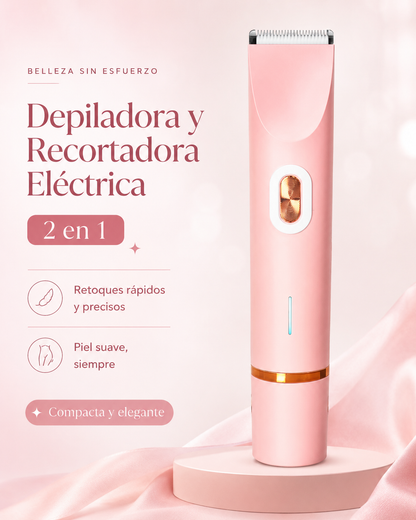 Depiladora Eléctrica Rosa 2 en 1