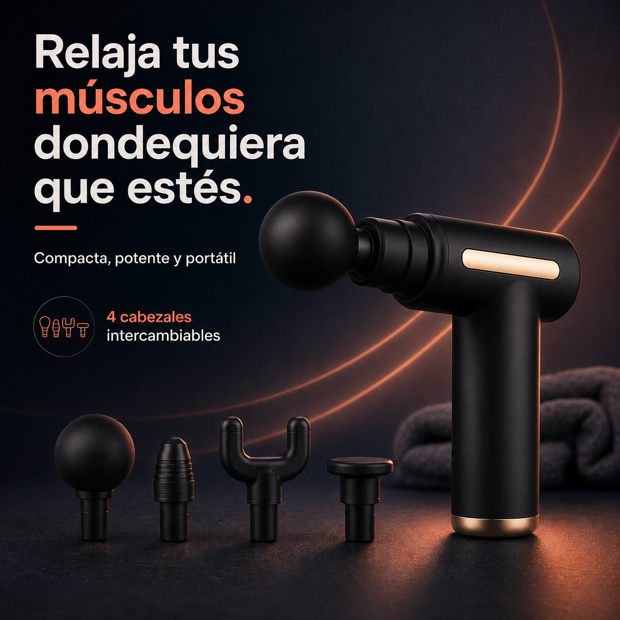 Pistola de Masaje Muscular Portátil
