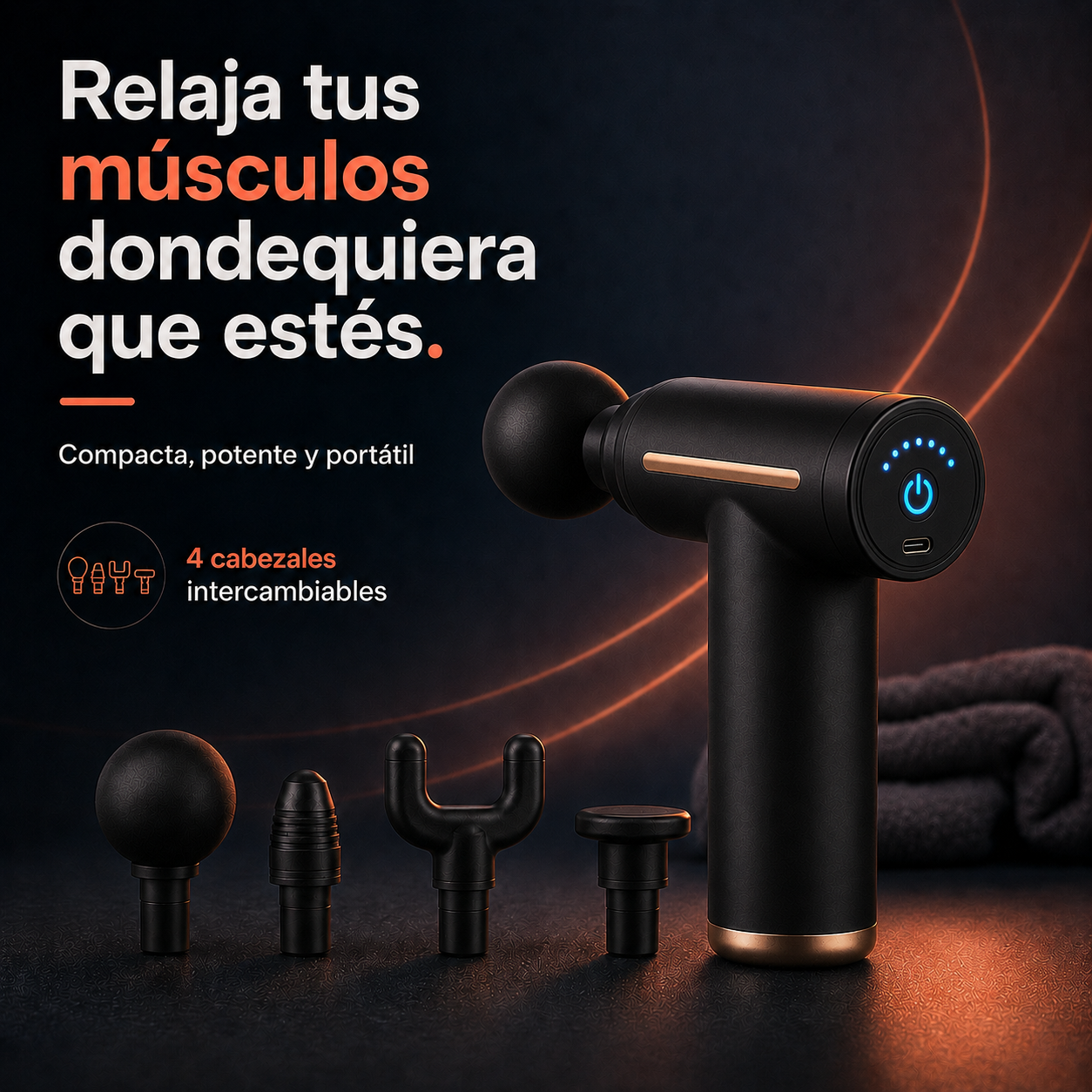 Pistola de Masaje Muscular Portátil