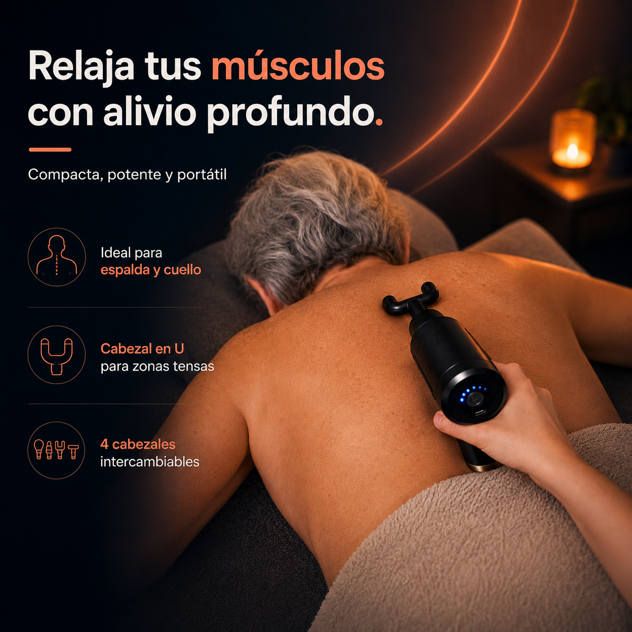Pistola de Masaje Muscular Portátil