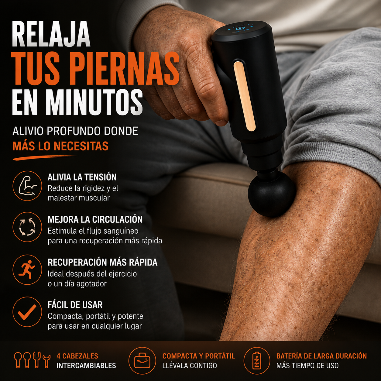 Pistola de Masaje Muscular Portátil