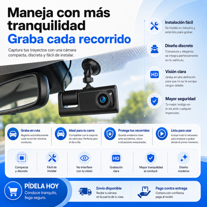 Cámara Dashcam para Carro con Mayor Tranquilidad