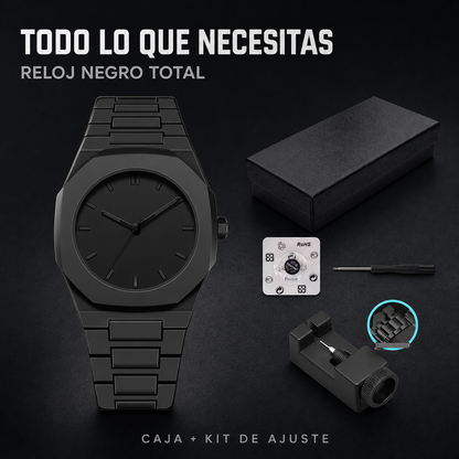 Reloj Negro Total – Acero y Cuarzo