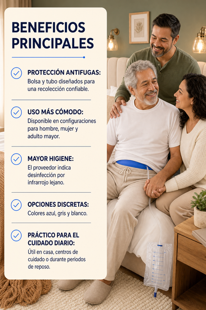Recolector de Orina Portátil con Bolsa Antifugas