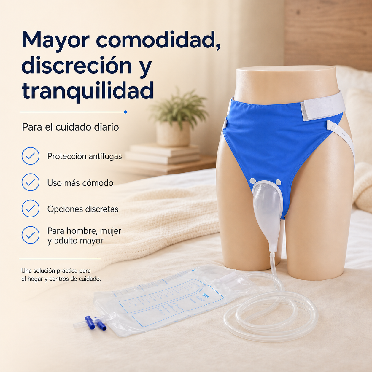 Recolector de Orina Portátil con Bolsa Antifugas