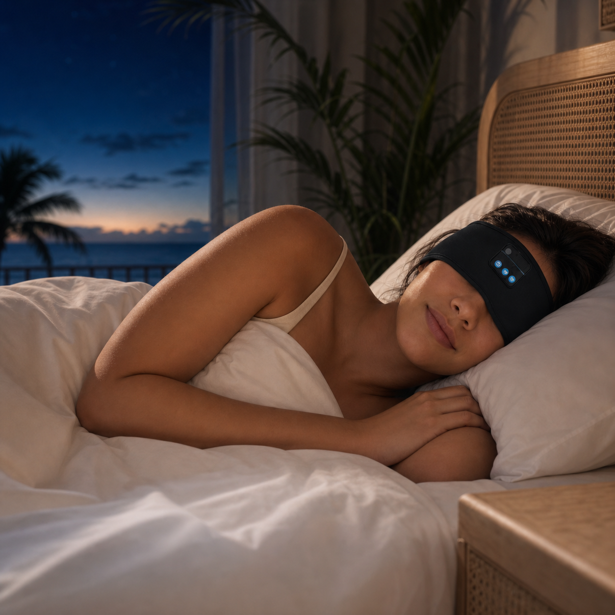 DuermePleno antifaz Bluetooth para un descanso premium