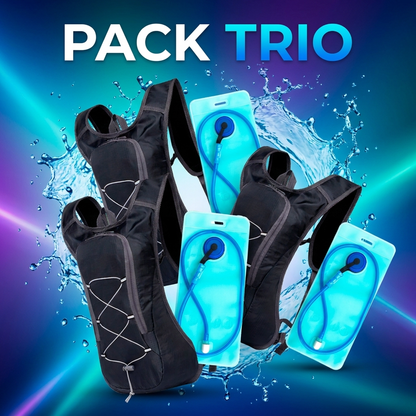 Oferta Pack Trio – tres mochilas de hidratación con bolsas de agua de 2L