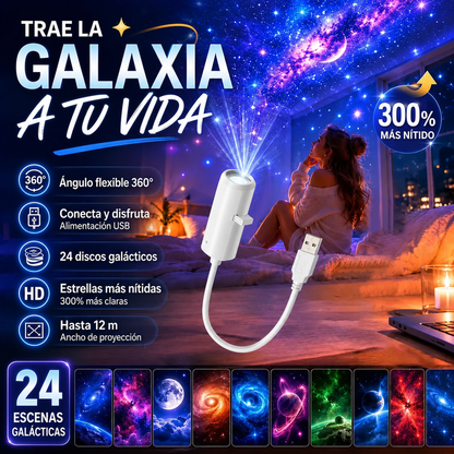 24 Proyecciones Galaxia,Navidad, Halloween y Mucho Más Estrellas USB Luz de Noche Flexible